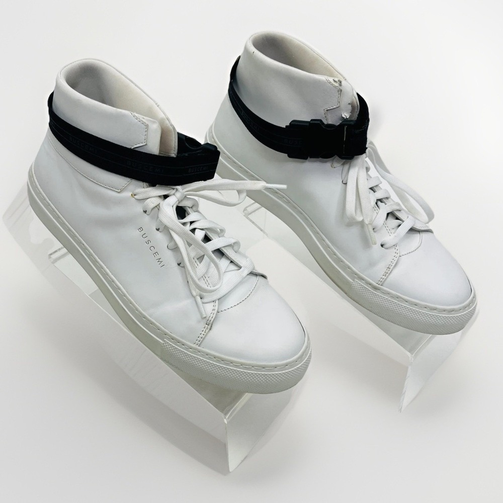 Buscemi Leather High Top Sneakers 100mm Buckle Closure‎ EU 38 US 8 - Picture 4 of 16